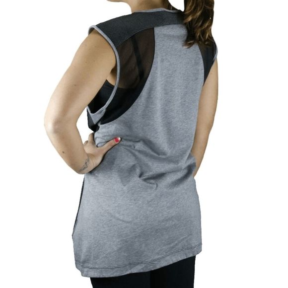 NEW Women's Small NIKE Bonded Sleeveless Tank Top Shirt Black/Gray 726017-091 - Picture 4 of 5